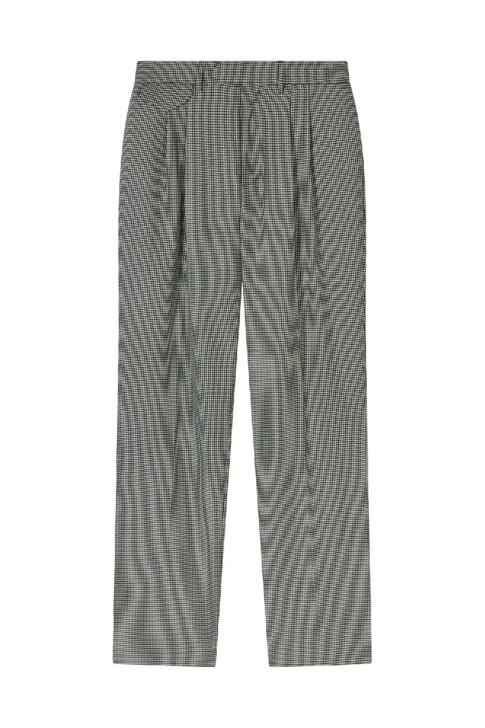 Clothsurgeon Wool Mini Houndstooth Double Pleated Trouser