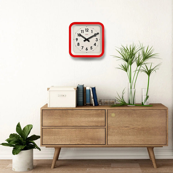 Cloudnola Big Railway Red Indoor/Outdoor Red Wall Clock