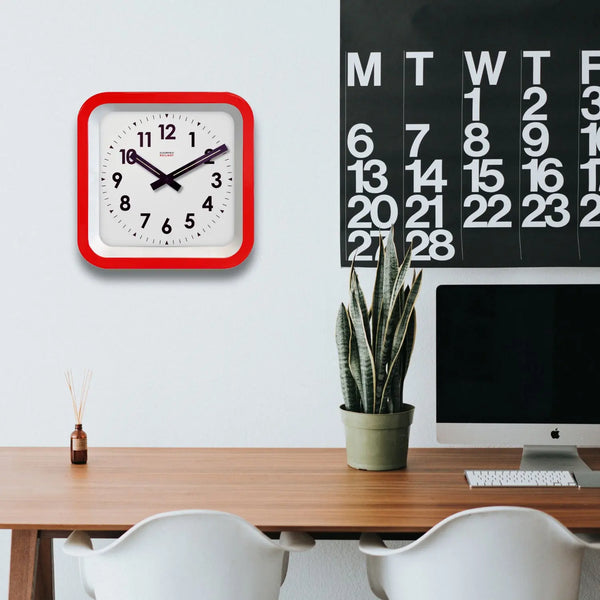 Cloudnola Big Railway Red Indoor/Outdoor Red Wall Clock