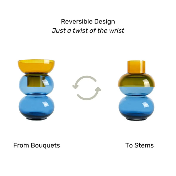 Cloudnola Bubble Large Yellow & Blue – Blue Glass Vase | Cloudnola