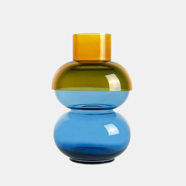 cloudnola Bubble Large Yellow & Blue – Blue Glass Vase | Cloudnola