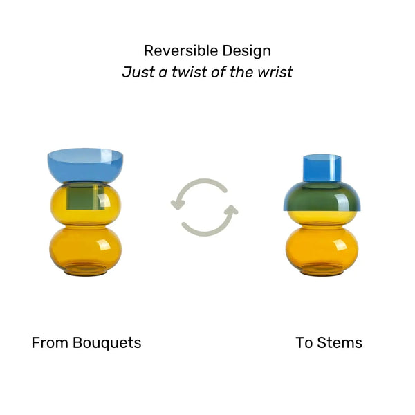 Cloudnola Bubble Med Blue & Yellow – Bubble Vase | Cloudnola