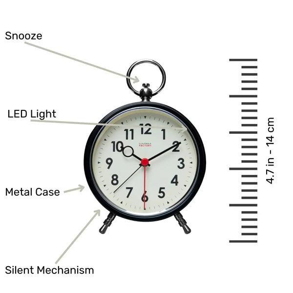 Cloudnola Factory Black Alarm Clock | Cloudnola