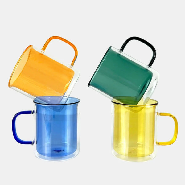 cloudnola Cubo Double-Wall Cups – Large Set – Insulated Latte Glasses | Cloudnola