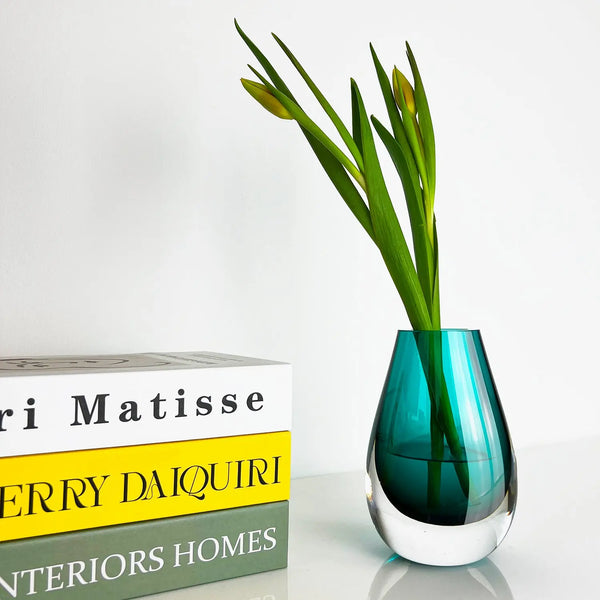 Cloudnola Drop Turquoise – Teardrop Glass Vase | Cloudnola