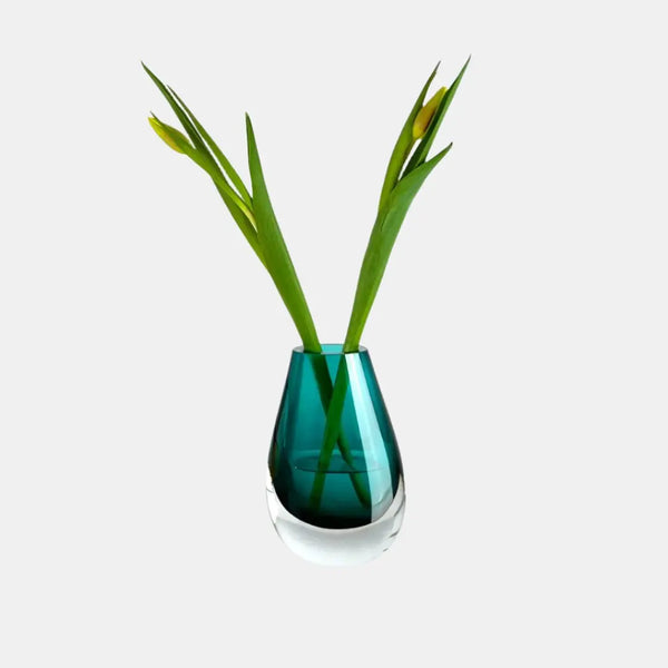 cloudnola Drop Turquoise – Teardrop Glass Vase | Cloudnola