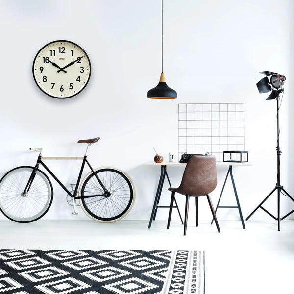 Cloudnola Factory Black XL – Black Wall Clock With Numbers | Cloudnola