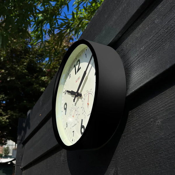 Cloudnola Factory Outdoor Black – Outdoor Clock And Thermometer | Cloudnola
