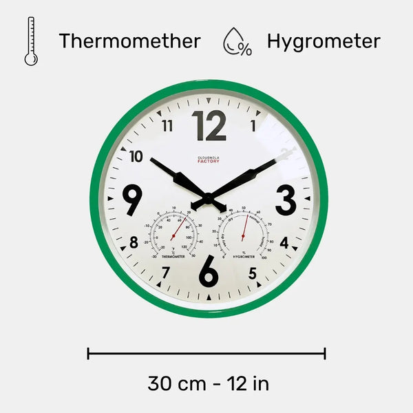 Cloudnola Factory Outdoor Green – Outdoor Clock | Cloudnola