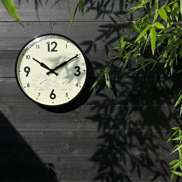 Cloudnola Factory Outdoor XL Black – Garden Clock | Cloudnola