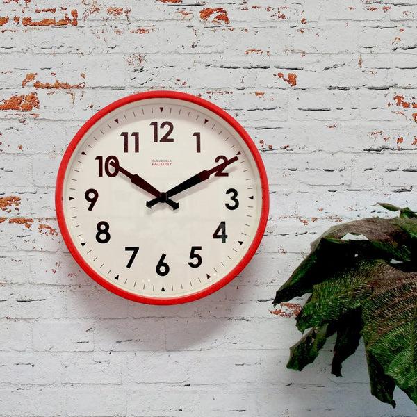 Cloudnola Factory Red Wall Clock – Red Clock | Cloudnola