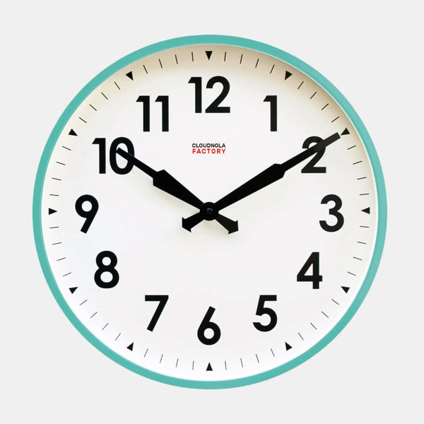 cloudnola Factory Turquoise XL – Turquoise Wall Clock | Cloudnola