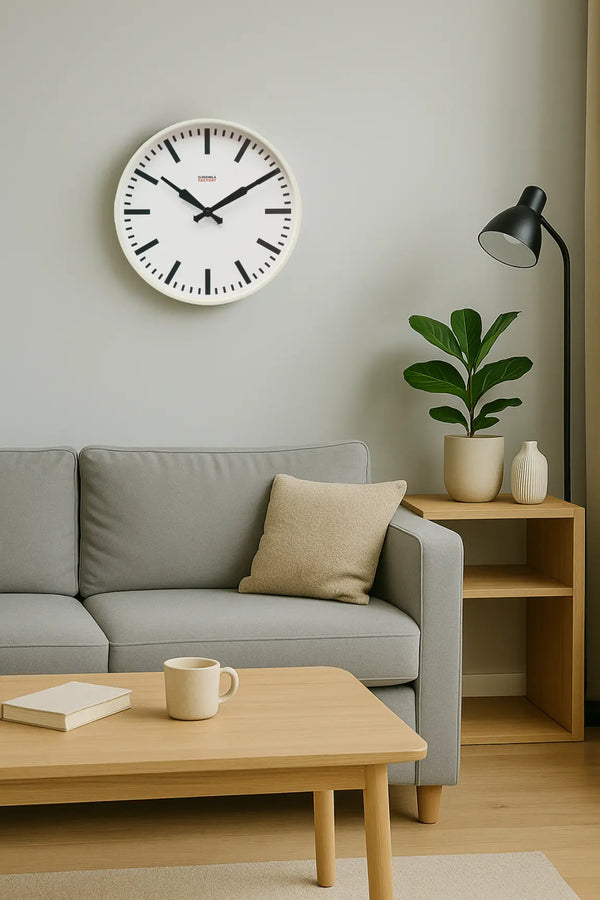 Cloudnola Factory White XL – White Wall Clock | Cloudnola