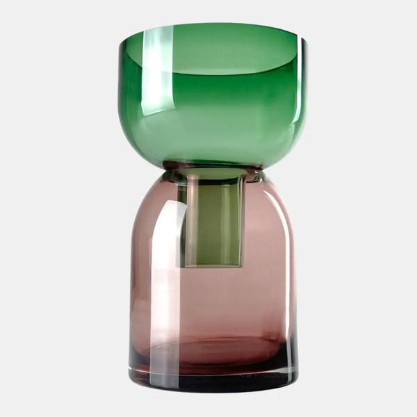 cloudnola Pink and Green Vase – Reversible Glass Design | Cloudnola
