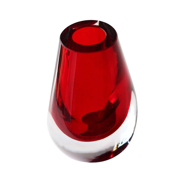Cloudnola Red Glass Vase – Tear Drop Shape In Rich Drop Red | Cloudnola