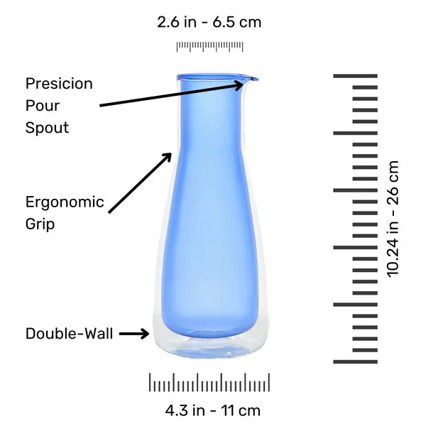Cloudnola Rocks Carafe Blue – Blue Glass Carafe (1000ml) – Double-Wall | Cloudnola