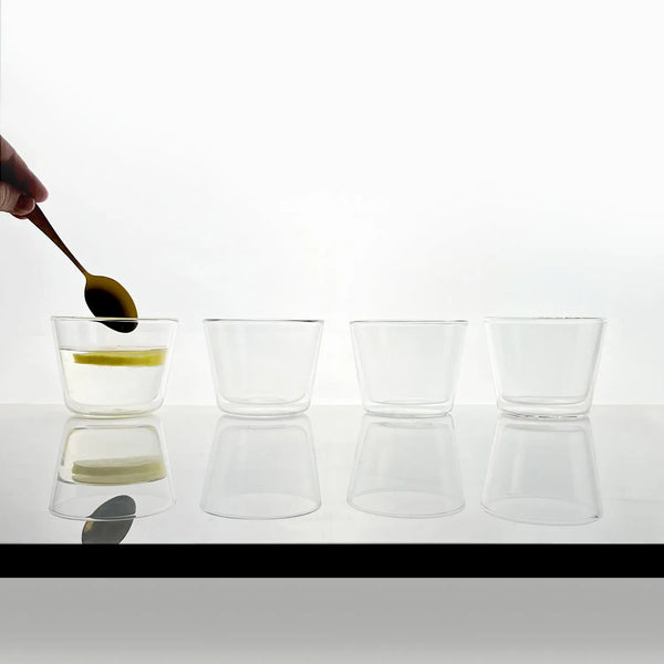Cloudnola Rocks Double-Wall Glasses – Clear Set (280ml) – Double Wall Glass | Cloudnola