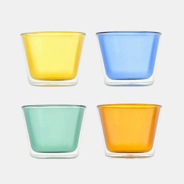 cloudnola Rocks Double-Wall Glasses – Color Set (280ml) – Double Glass Cups | Cloudnola