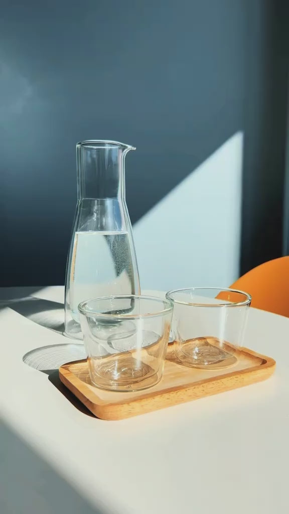 Cloudnola Rocks Set Clear – Water Carafe & 2 Glasses – Double-Wall | Cloudnola