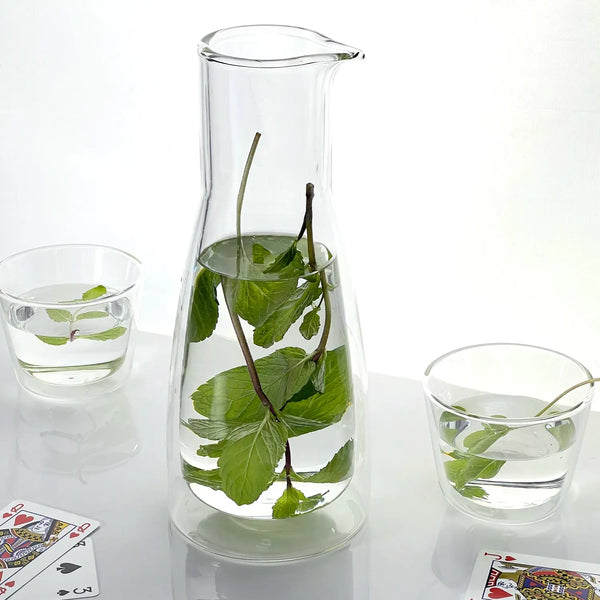 Cloudnola Rocks Set Clear – Water Carafe & 2 Glasses – Double-Wall | Cloudnola