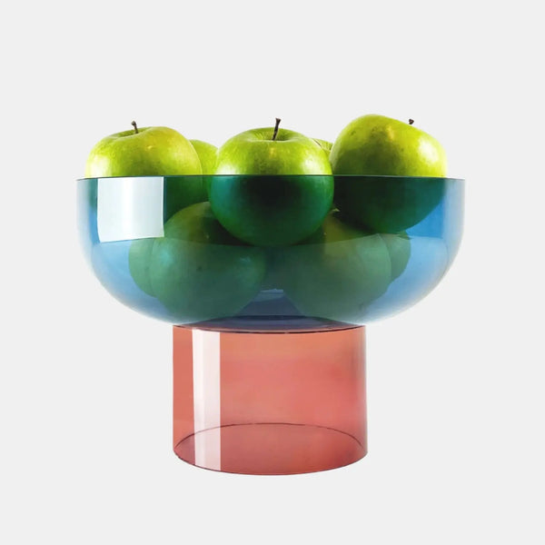 cloudnola Tip Top XL Blue & Pink – Blue Glass Fruit Bowl | Cloudnola