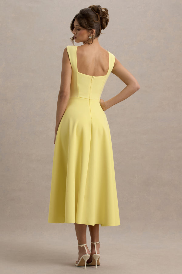 Club L Andromeda Lemon Sweetheart Midi Dress
