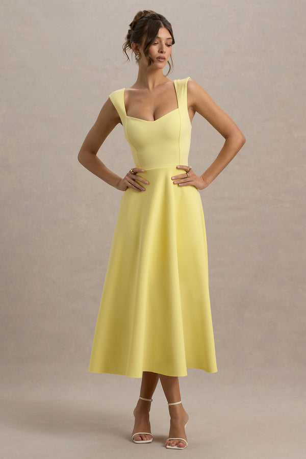 club l Andromeda Lemon Sweetheart Midi Dress