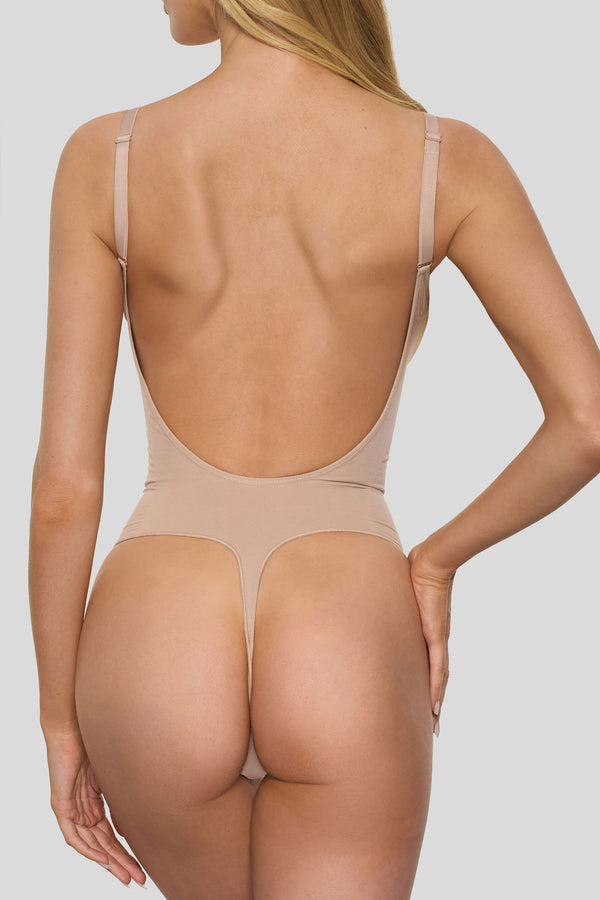 Club L BOOMBA Beige Bodysuit Thong Shapewear