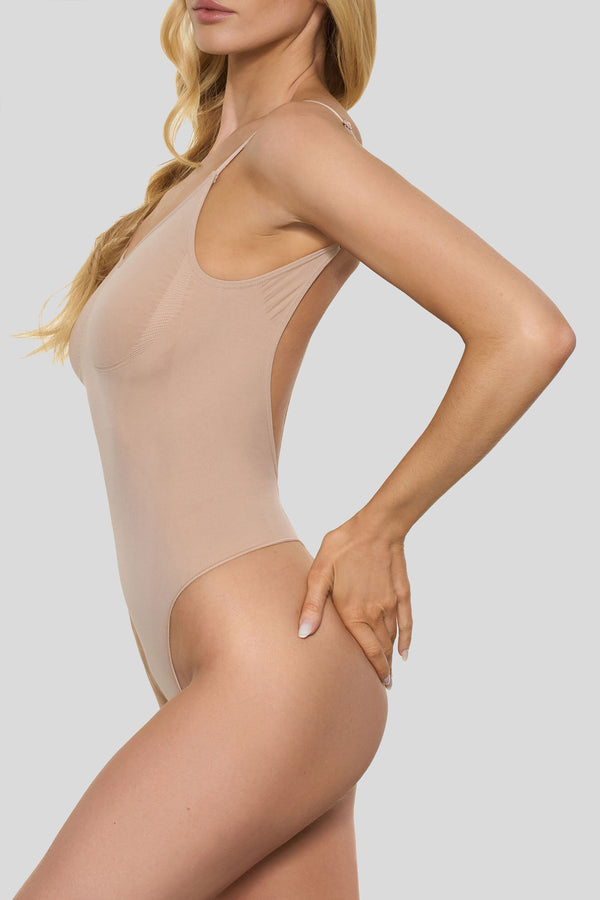 Club L BOOMBA Beige Bodysuit Thong Shapewear