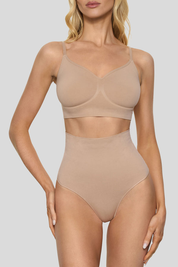 club l BOOMBA Beige Short-Waisted Thong Shapewear