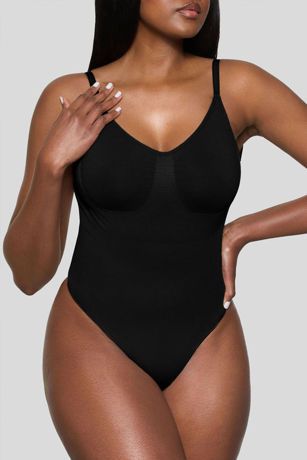 Club L BOOMBA Black Bodysuit Thong Shapewear