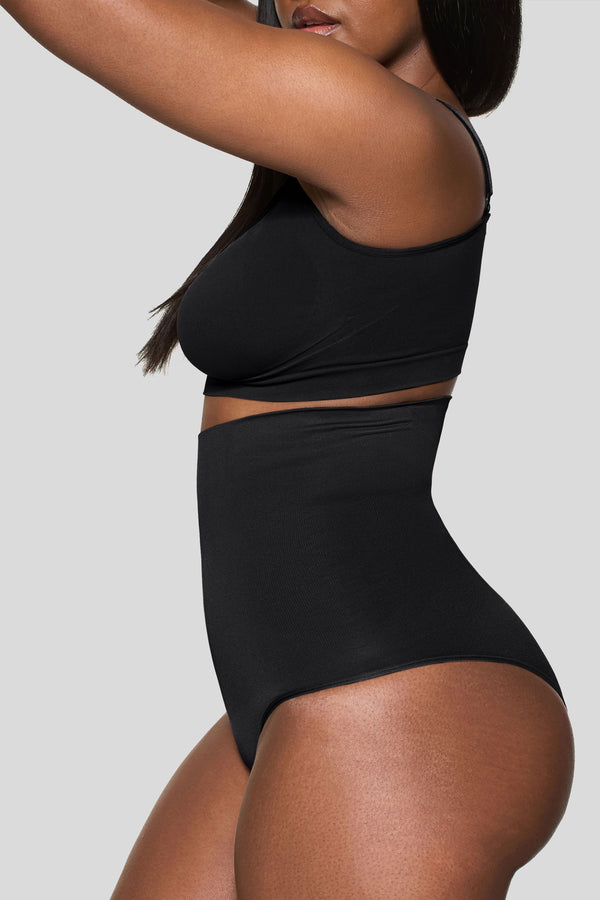 Club L BOOMBA Black High-Waisted Thong Shapewear
