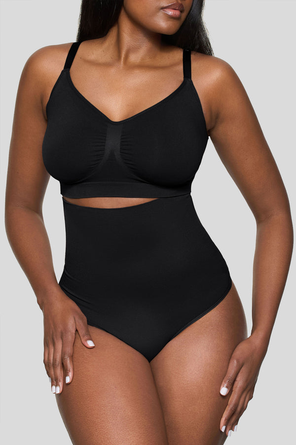 club l BOOMBA Black High-Waisted Thong Shapewear