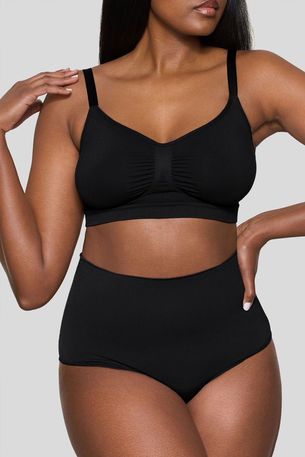 Club L BOOMBA Black Short-Waisted Thong Shapewear