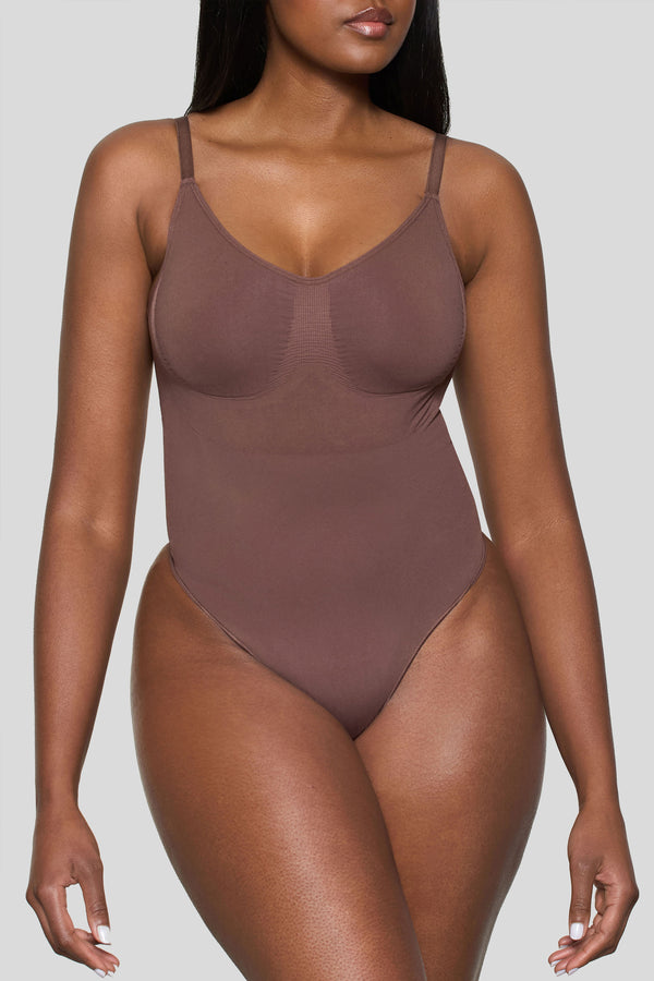 Club L BOOMBA Cocoa Bodysuit Thong Shapewear