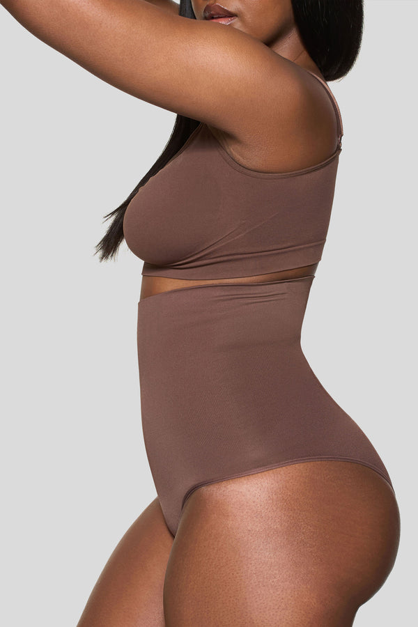 Club L BOOMBA Cocoa High-Waisted Thong Shapewear