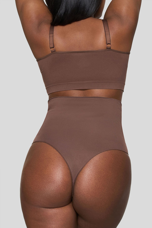 Club L BOOMBA Cocoa Short-Waisted Thong Shapewear