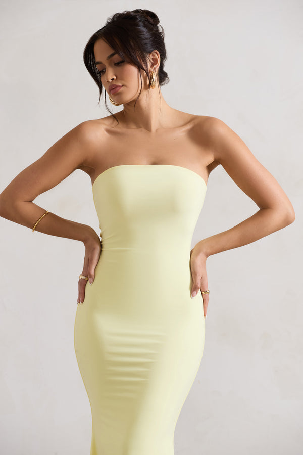 Club L Ceremony Lemon Bandeau Maxi Dress