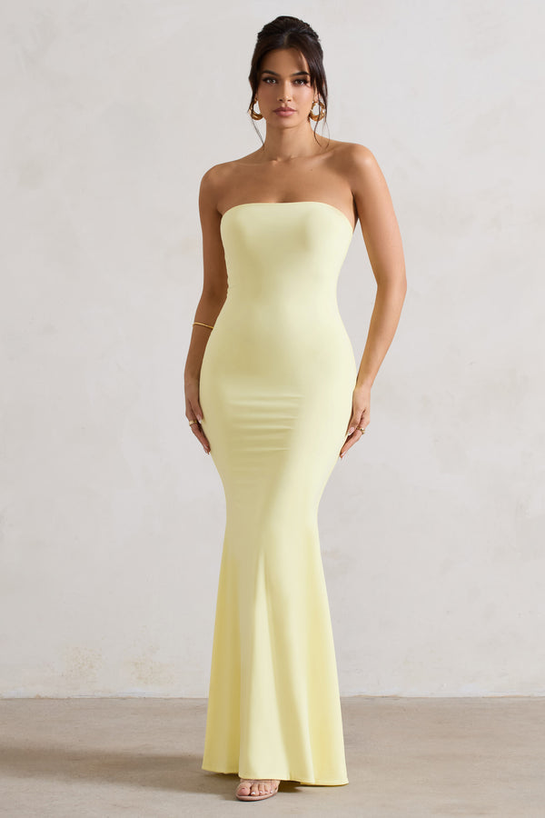 Club L Ceremony Lemon Bandeau Maxi Dress