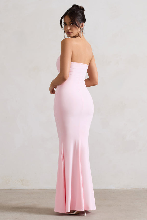 Club L Ceremony Pink Bandeau Maxi Dress