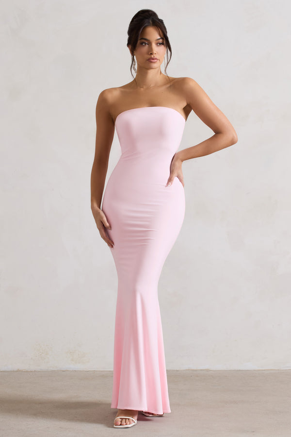 club l Ceremony Pink Bandeau Maxi Dress