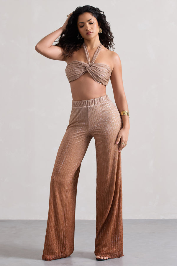 Club L Connection Gold Metallic Ombre Trousers