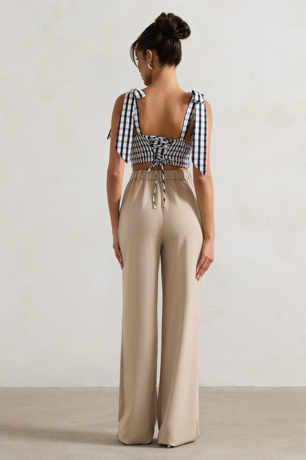 Club L Hastings Stone High-Waist Wide-Leg Trousers