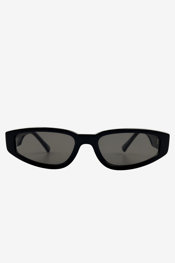 Club L Kai Otra Black Thin Rectangular Sunglasses
