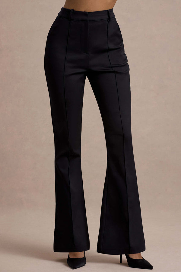 Club L Kehlani Black High Waist Wide Leg Trousers