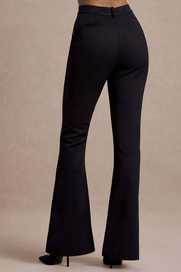 Club L Kehlani Black High Waist Wide Leg Trousers