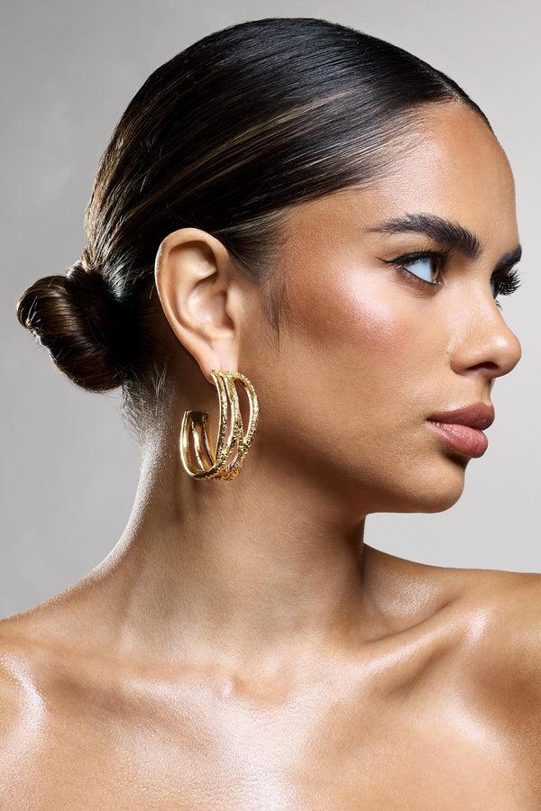 club l Mambo Gold Layered Hoop Earrings
