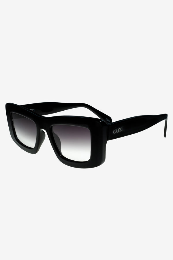 Club L Marsha Otra Black Thick Cat-Eye Sunglasses