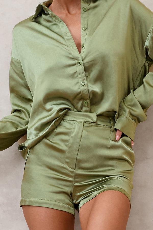 Club L Persistence Olive Tailored Shorts