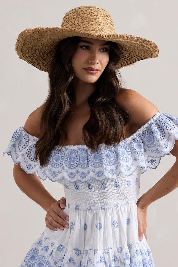 Club L Solara Beige Straw Sun Hat